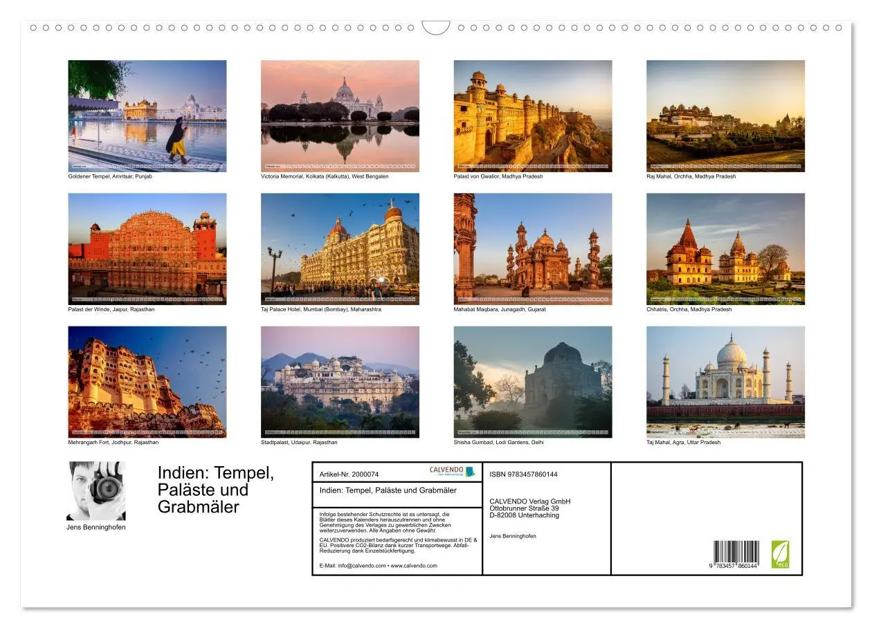 Bild: 9783457860144 | Indien: Tempel, Paläste und Grabmäler (Wandkalender 2026 DIN A2...