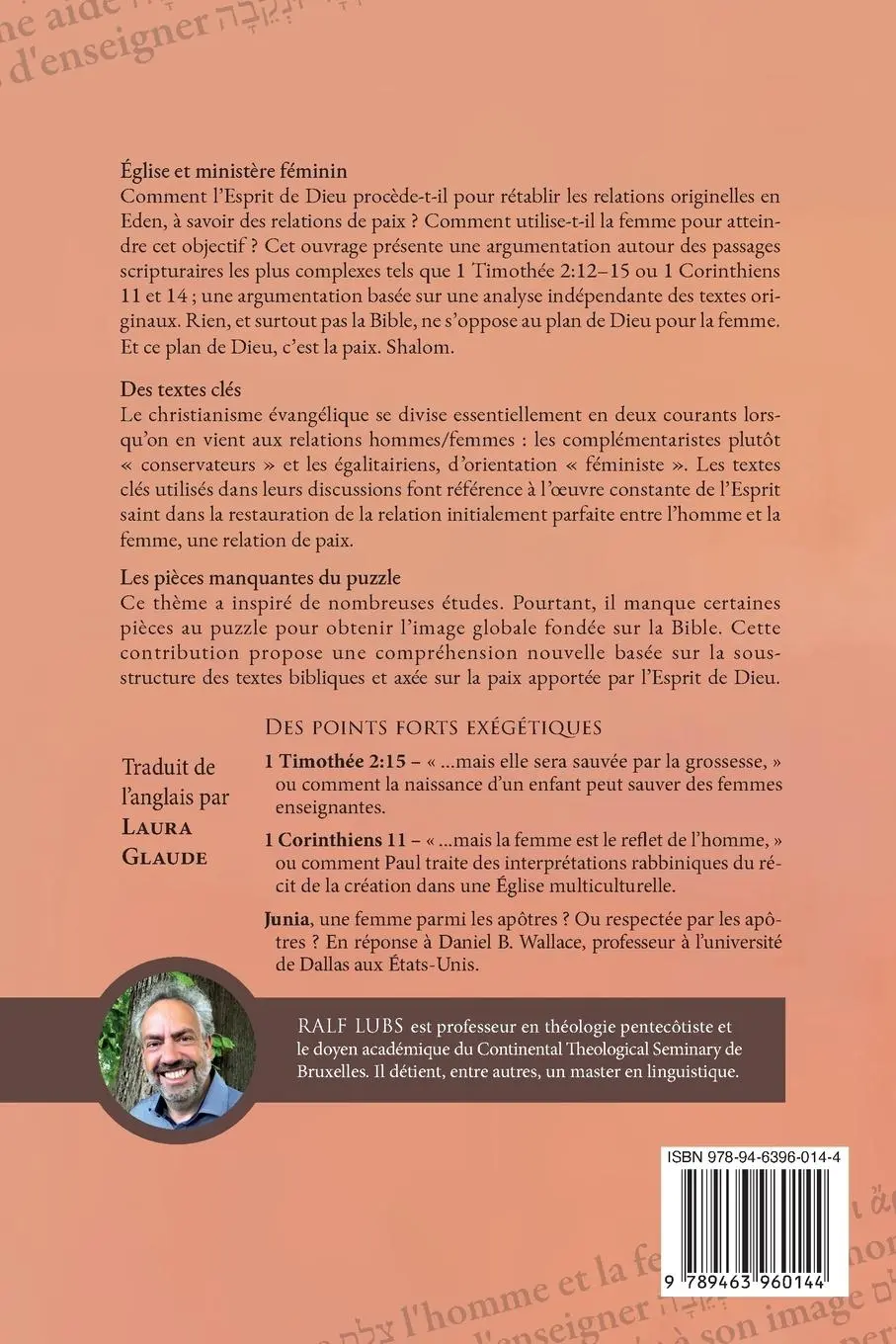 Rückseite: 9789463960144 | La paix par le Saint-Esprit et le ministère féminin | Ralf Lubs | Buch