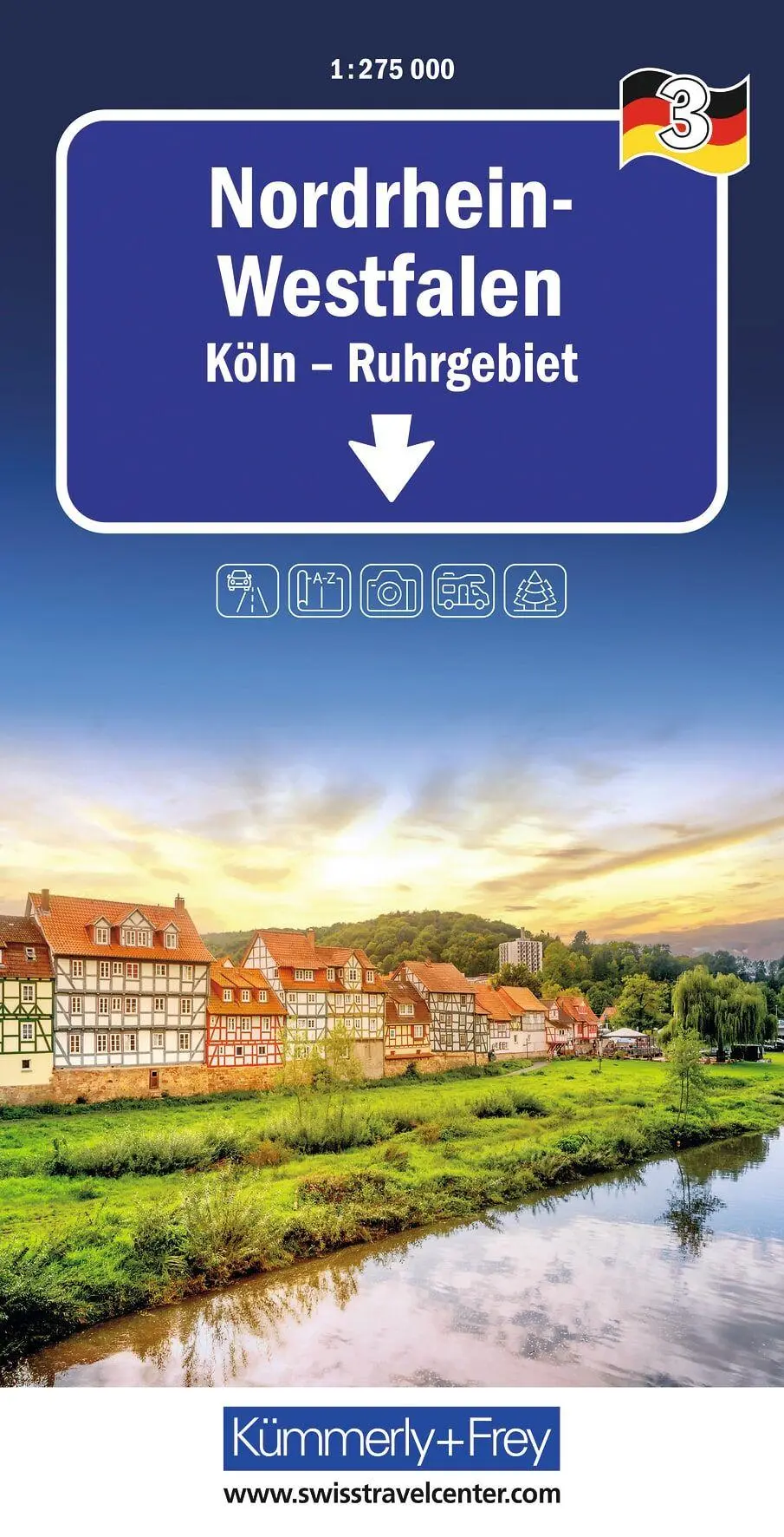Cover: 9783259300244 | Kümmerly+Frey Regional-Strassenkarte 3 Nordrhein-Westfalen 1:275.000