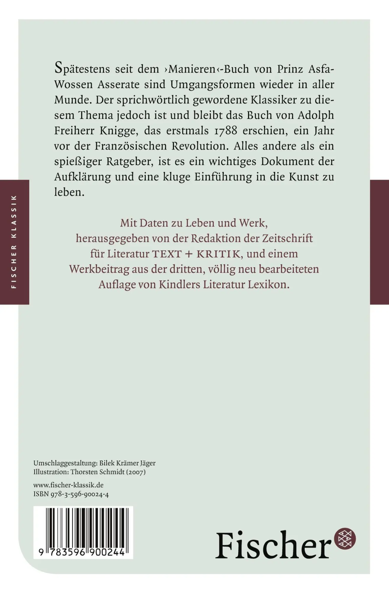 Rückseite: 9783596900244 | Über den Umgang mit Menschen | Adolph Freiherr Von Knigge | Buch