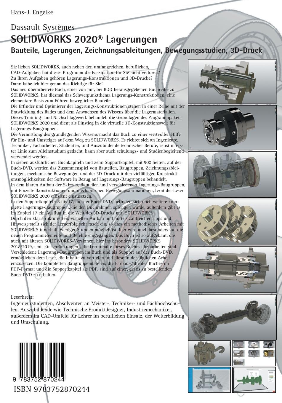 Rückseite: 9783752870244 | Solidworks 2020 Lagerungen | Hans-J. Engelke | Taschenbuch | 336 S.