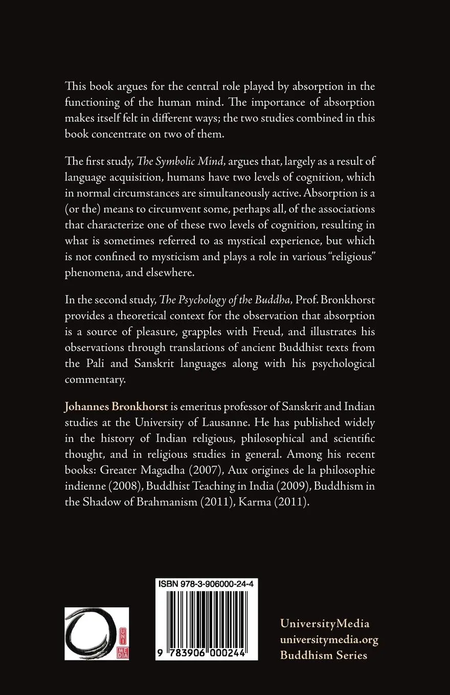 Rückseite: 9783906000244 | Absorption. Human Nature and Buddhist Liberation | Johannes Bronkhorst