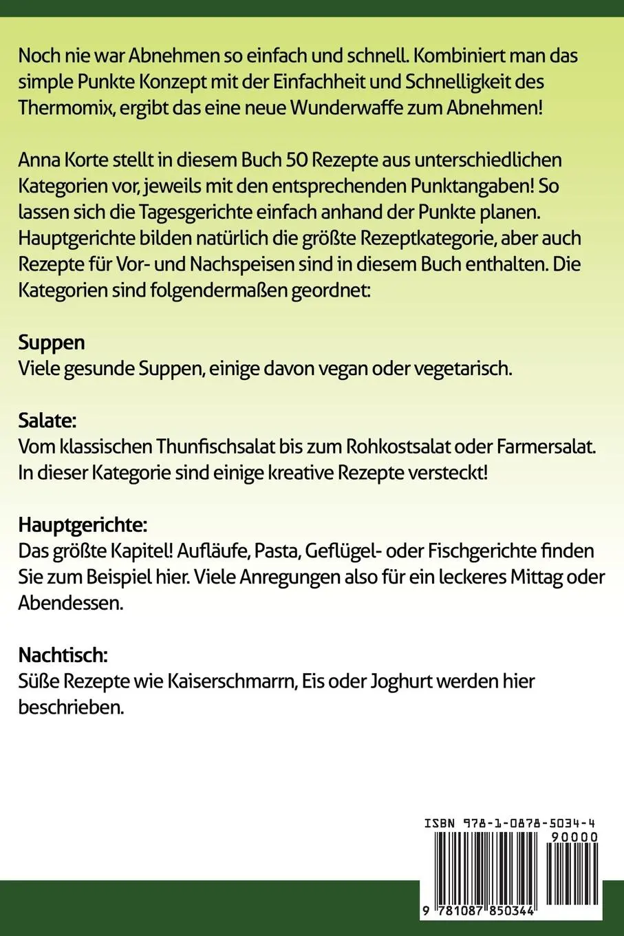 Rückseite: 9781087850344 | Abnehmen leicht gemacht! Nach Punkten kochen mit dem Thermomix | Korte