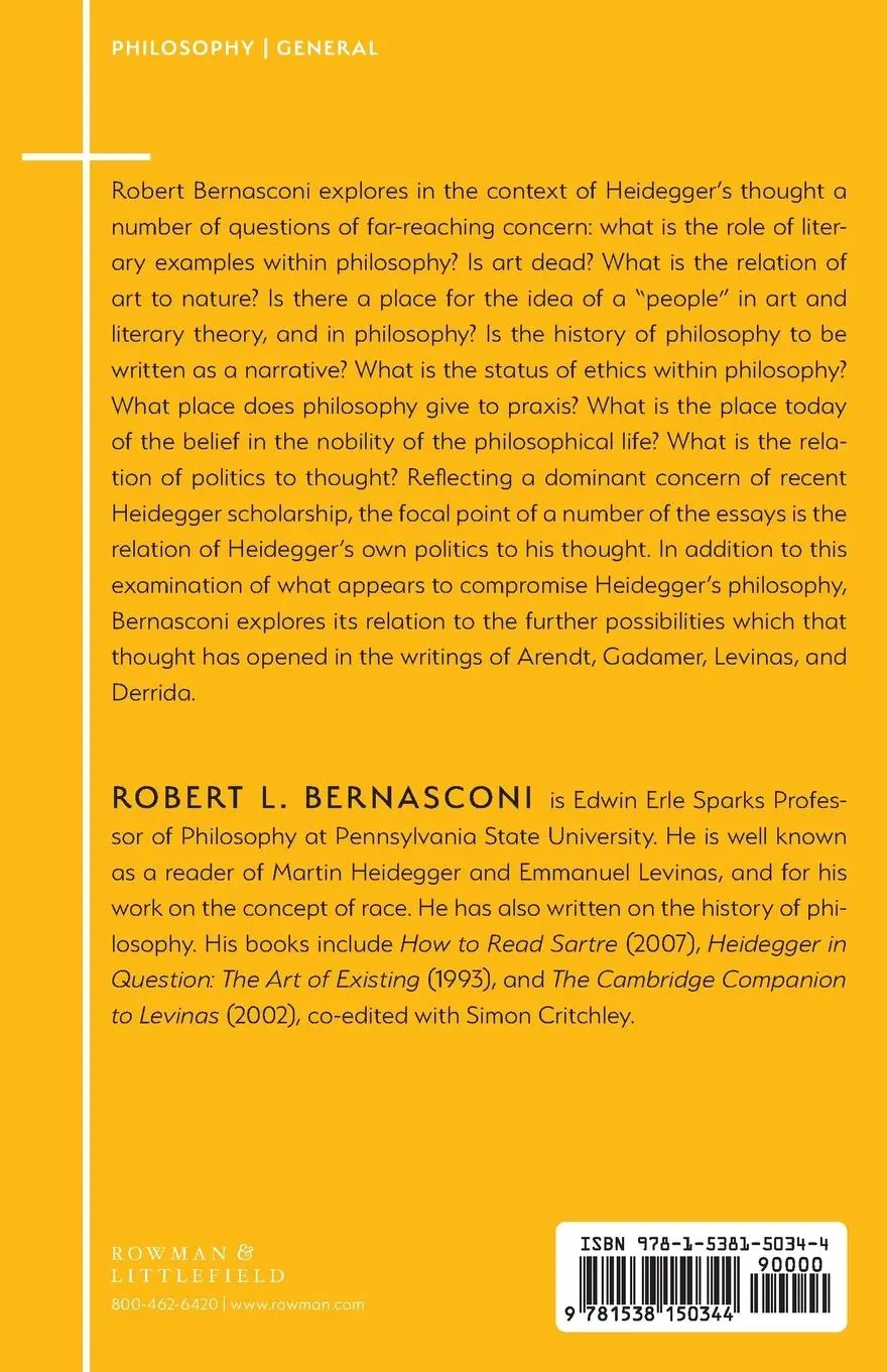 Rückseite: 9781538150344 | Heidegger in Question | The Art of Existing | Robert Bernasconi | Buch