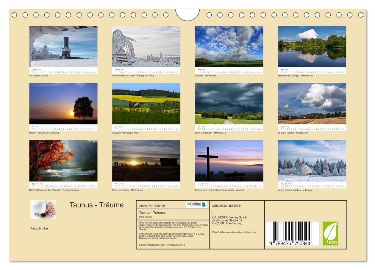 Bild: 9783435750344 | Taunus - Träume (Wandkalender 2025 DIN A4 quer), CALVENDO...