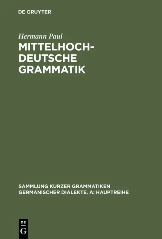 Cover: 9783484640344 | Mittelhochdeutsche Grammatik | Hermann Paul | Taschenbuch | XIX | 2007