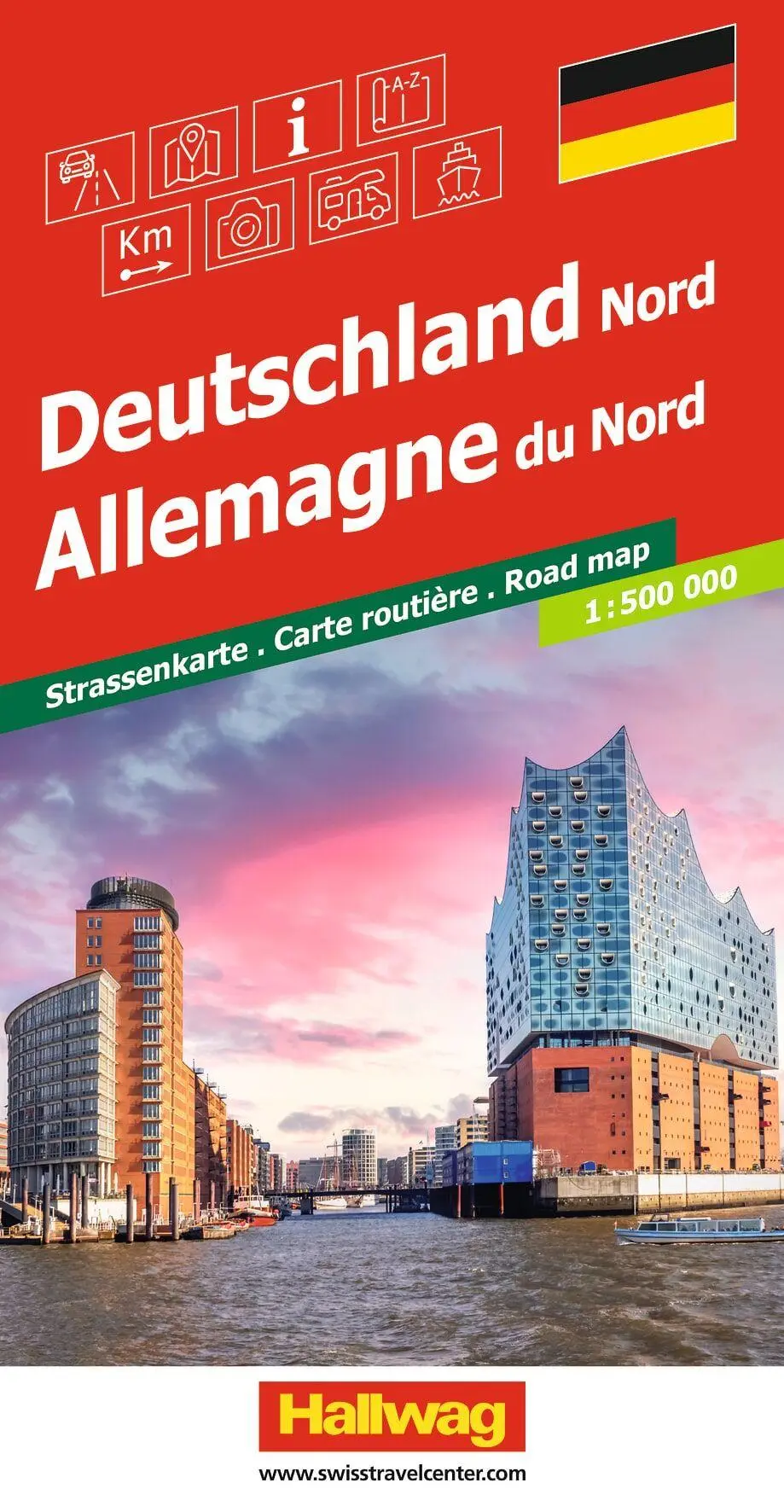 Cover: 9783828330344 | Hallwag Strassenkarte Deutschland Nord 1:500.000 | (Land-)Karte | 2025