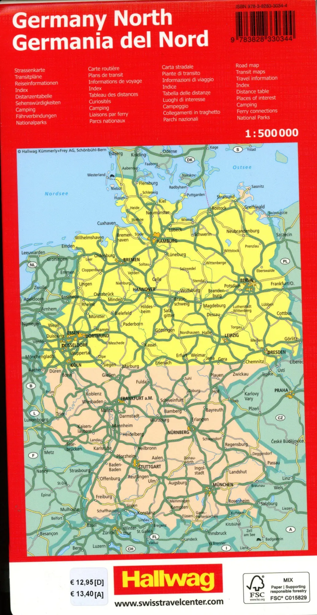 Bild: 9783828330344 | Hallwag Strassenkarte Deutschland Nord 1:500.000 | (Land-)Karte | 2025
