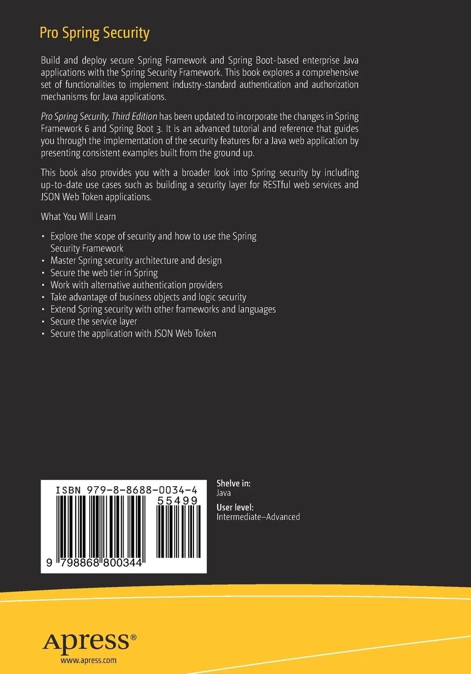 Rückseite: 9798868800344 | Pro Spring Security | Carlo Scarioni (u. a.) | Taschenbuch | xviii