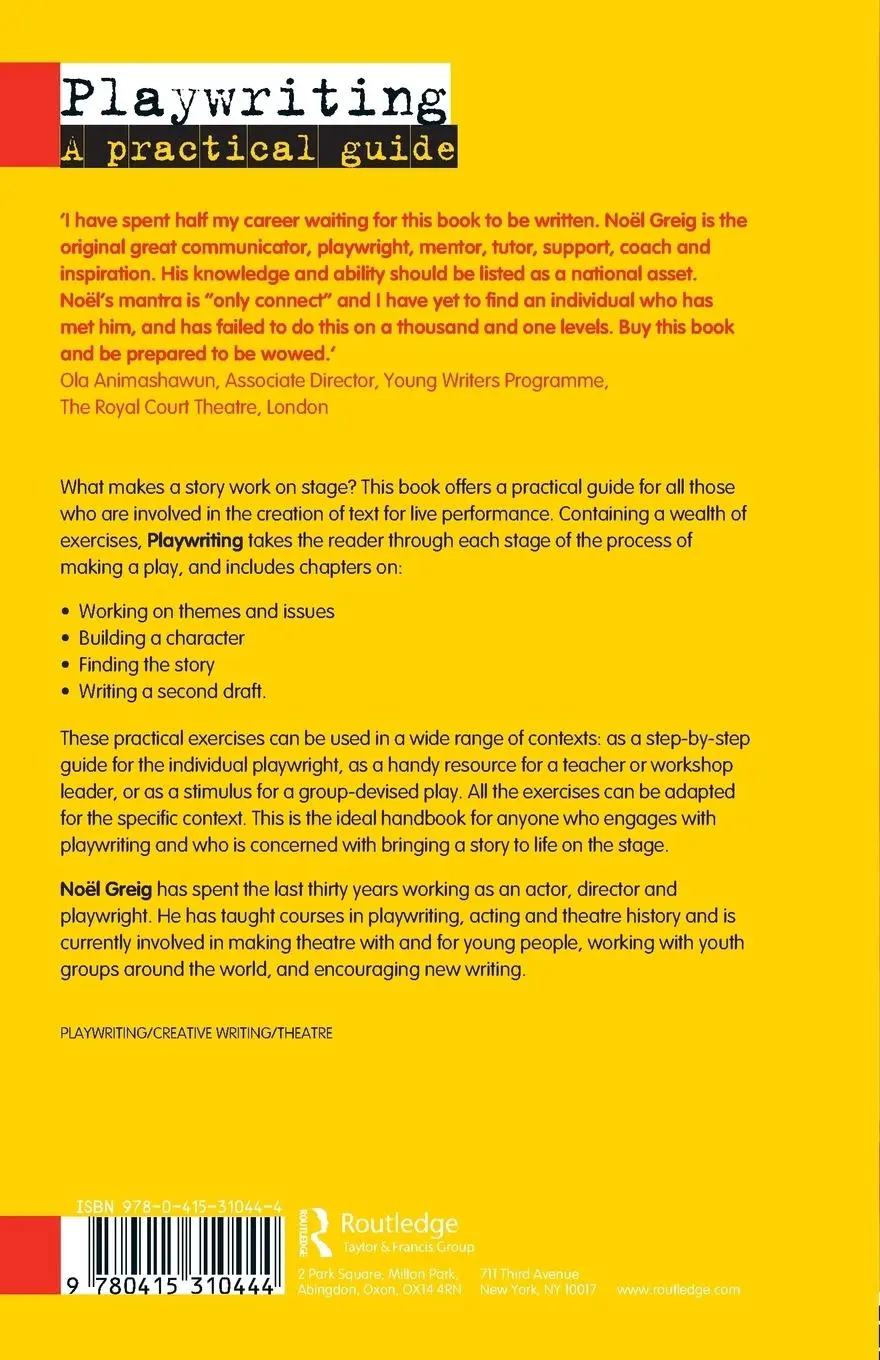 Rückseite: 9780415310444 | Playwriting | A Practical Guide | Noël Greig | Taschenbuch | Englisch