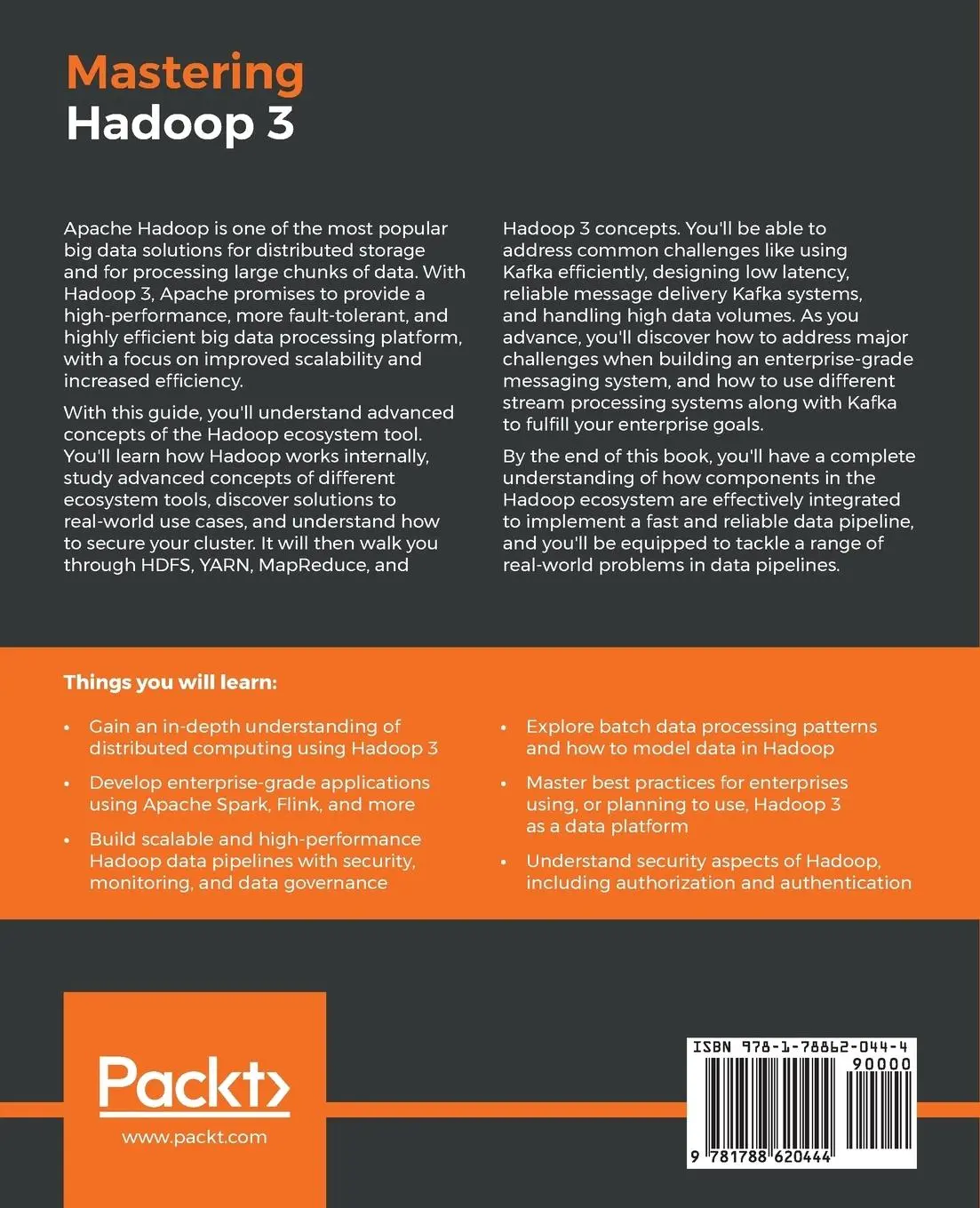 Rückseite: 9781788620444 | Mastering Hadoop 3 | Chanchal Singh (u. a.) | Taschenbuch | Englisch