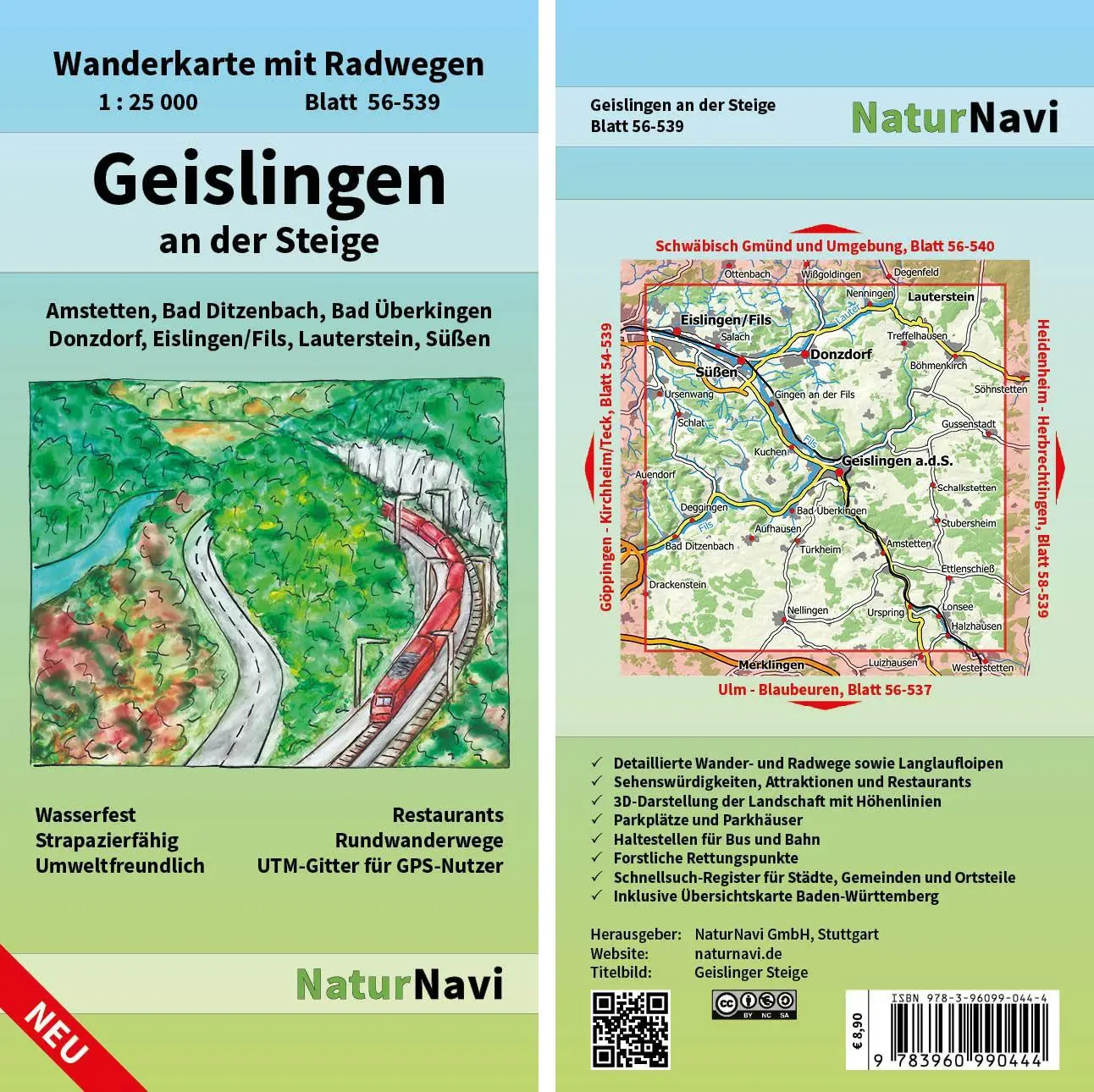 Cover: 9783960990444 | Geislingen an der Steige 1 : 25 000 | (Land-)Karte | Deutsch | 2018