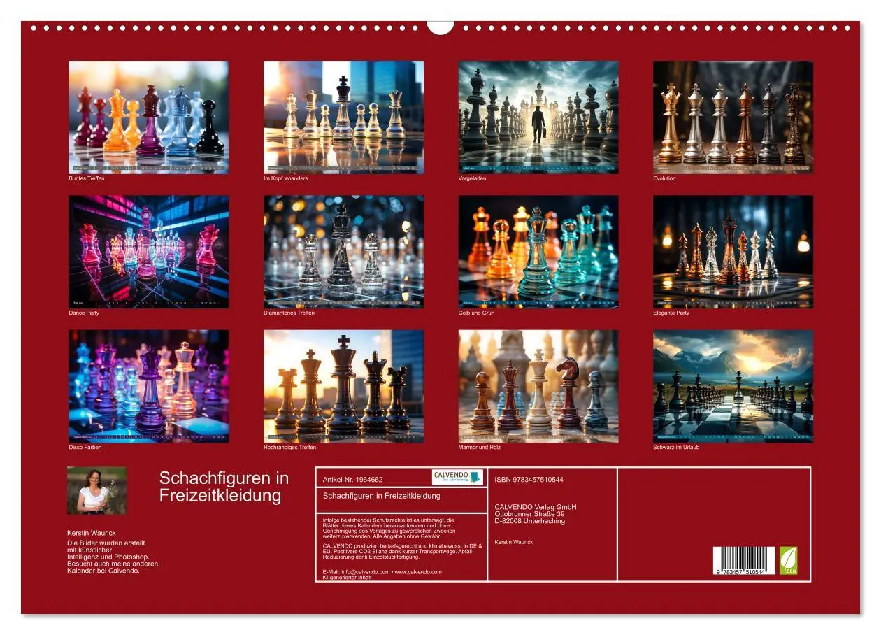 Bild: 9783457510544 | Schachfiguren in Freizeitkleidung (Wandkalender 2026 DIN A2 quer),...