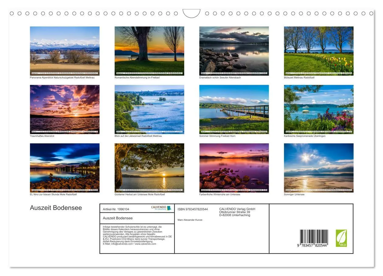 Bild: 9783457820544 | Auszeit Bodensee (Wandkalender 2026 DIN A3 quer), CALVENDO...