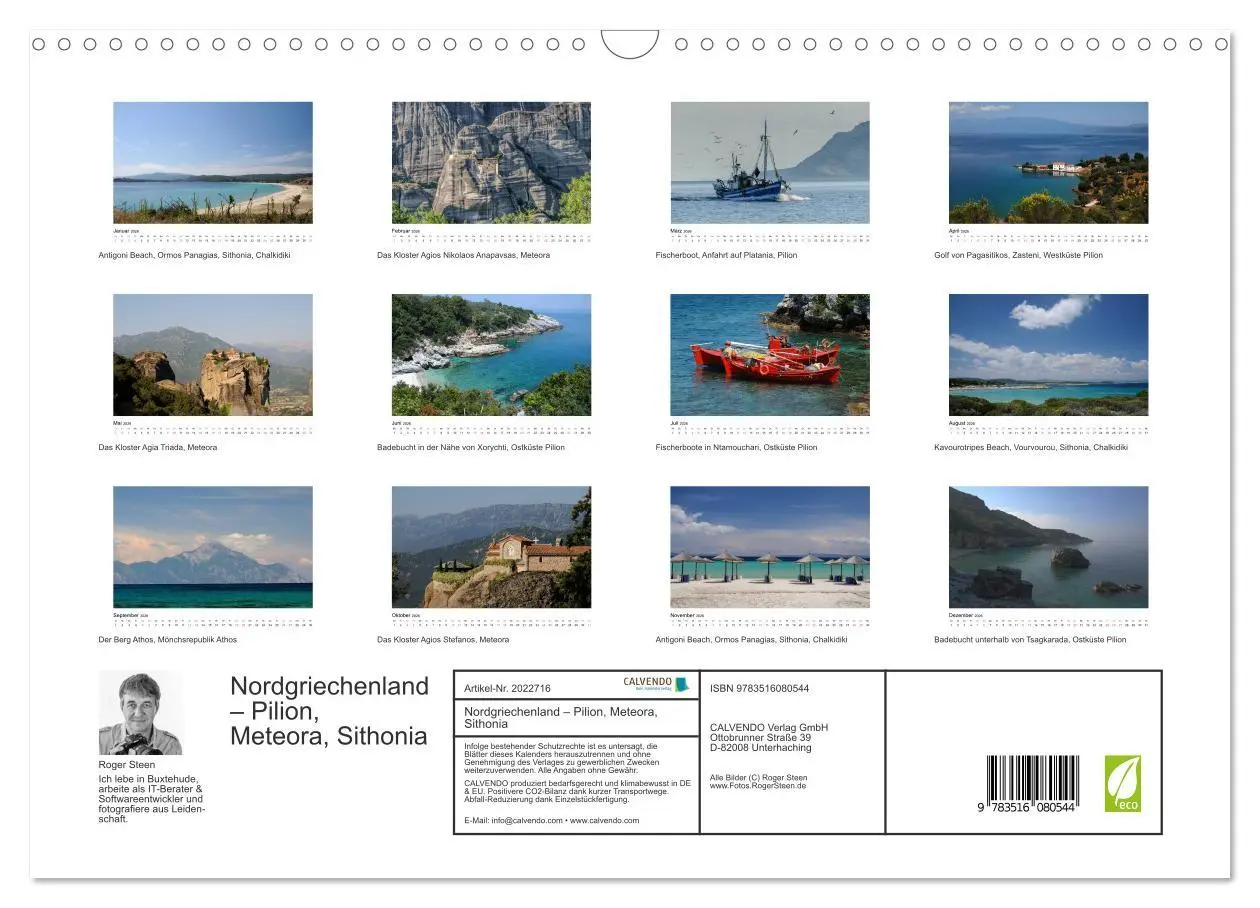 Bild: 9783516080544 | Nordgriechenland - Pilion, Meteora, Sithonia (Wandkalender 2026 DIN...