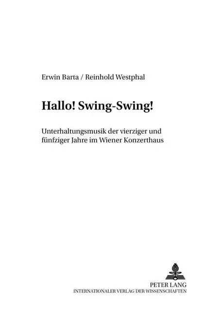 Cover: 9783631510544 | Hallo! Swing-Swing! | Erwin Barta (u. a.) | Taschenbuch | Deutsch