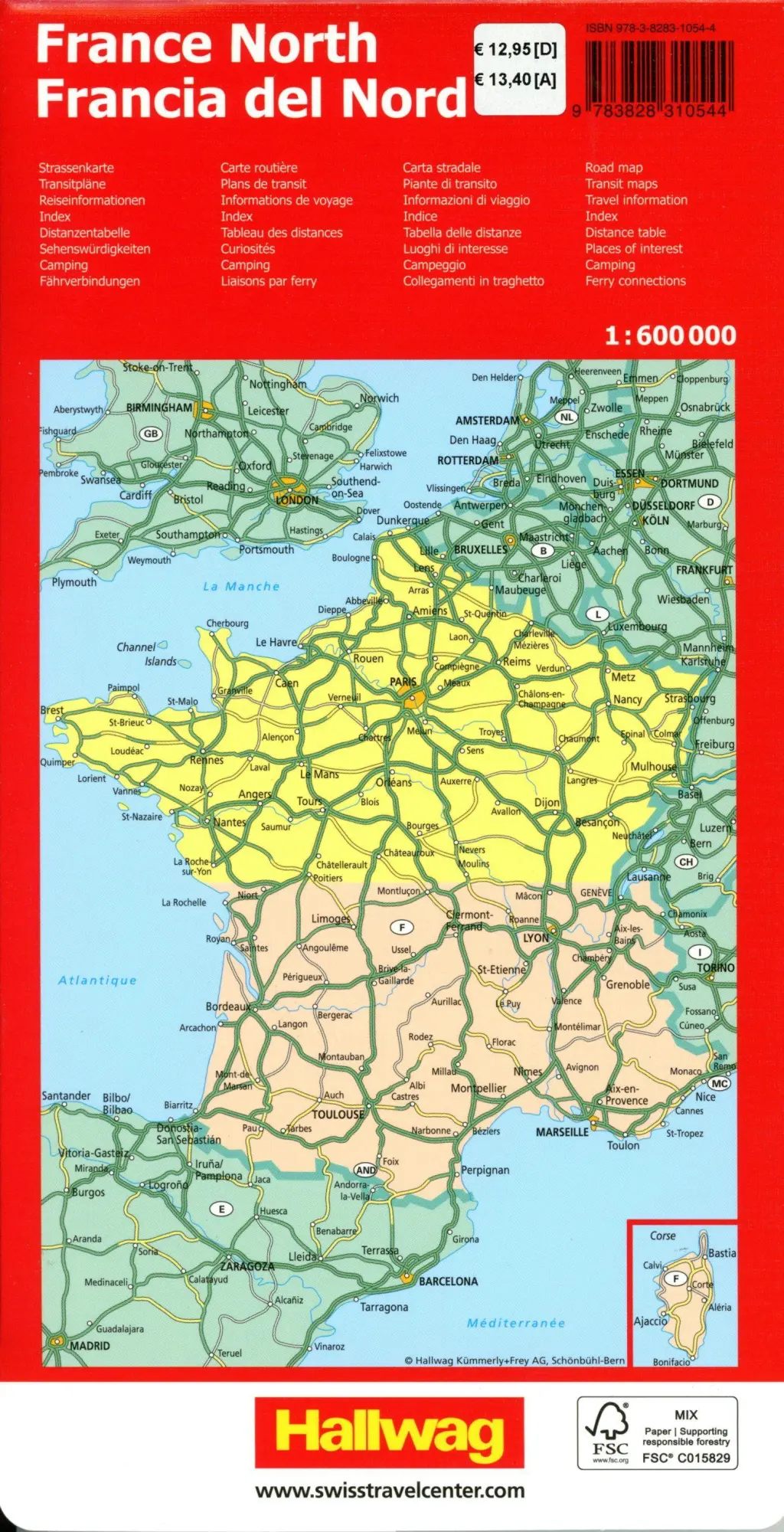 Bild: 9783828310544 | Hallwag Strassenkarte Frankreich Nord 1:600.000 | AG | (Land-)Karte
