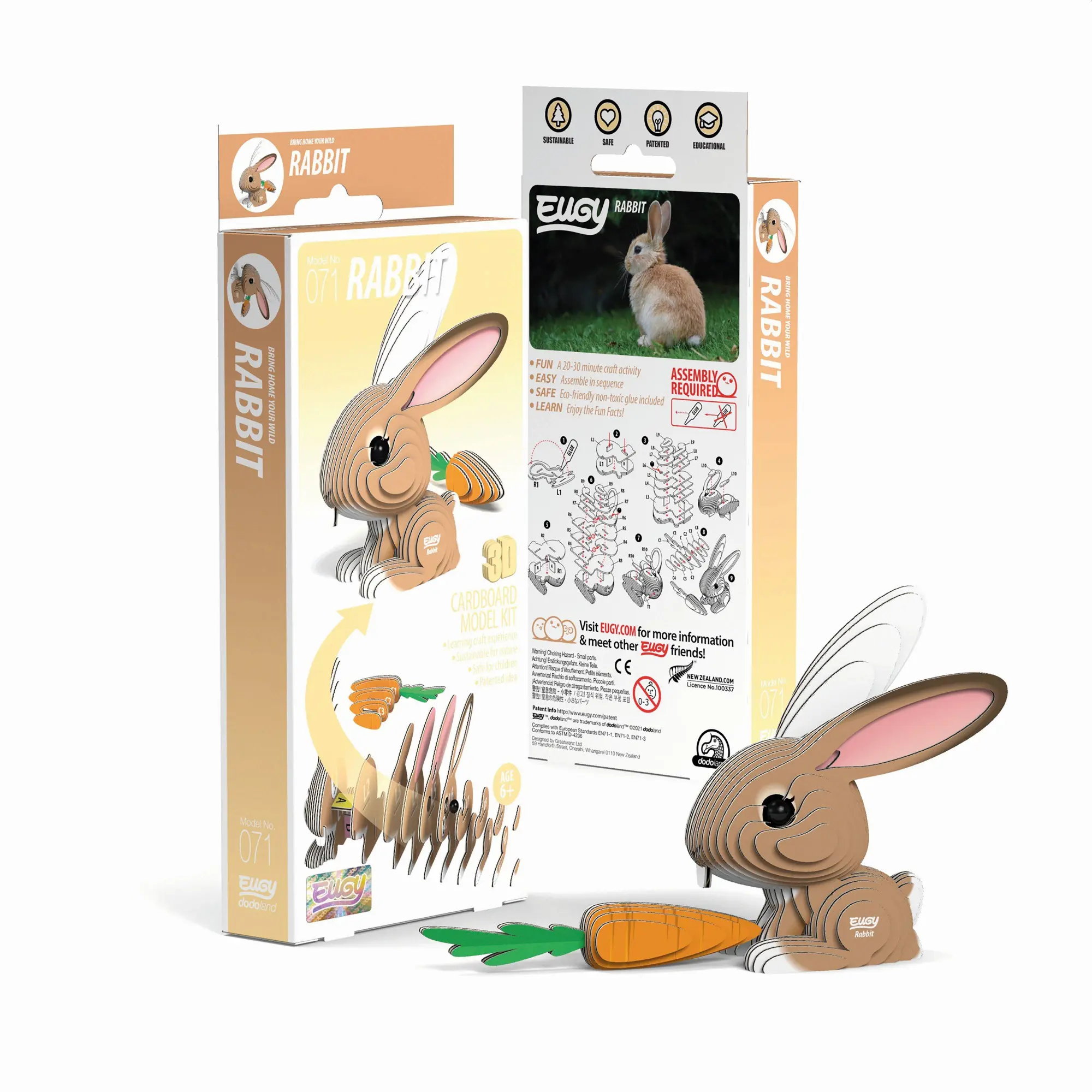Cover: 9421035150644 | EUGY - 3D Bastelset Hase | Eugy | Kit (Bastelset) | 650071 | Deutsch