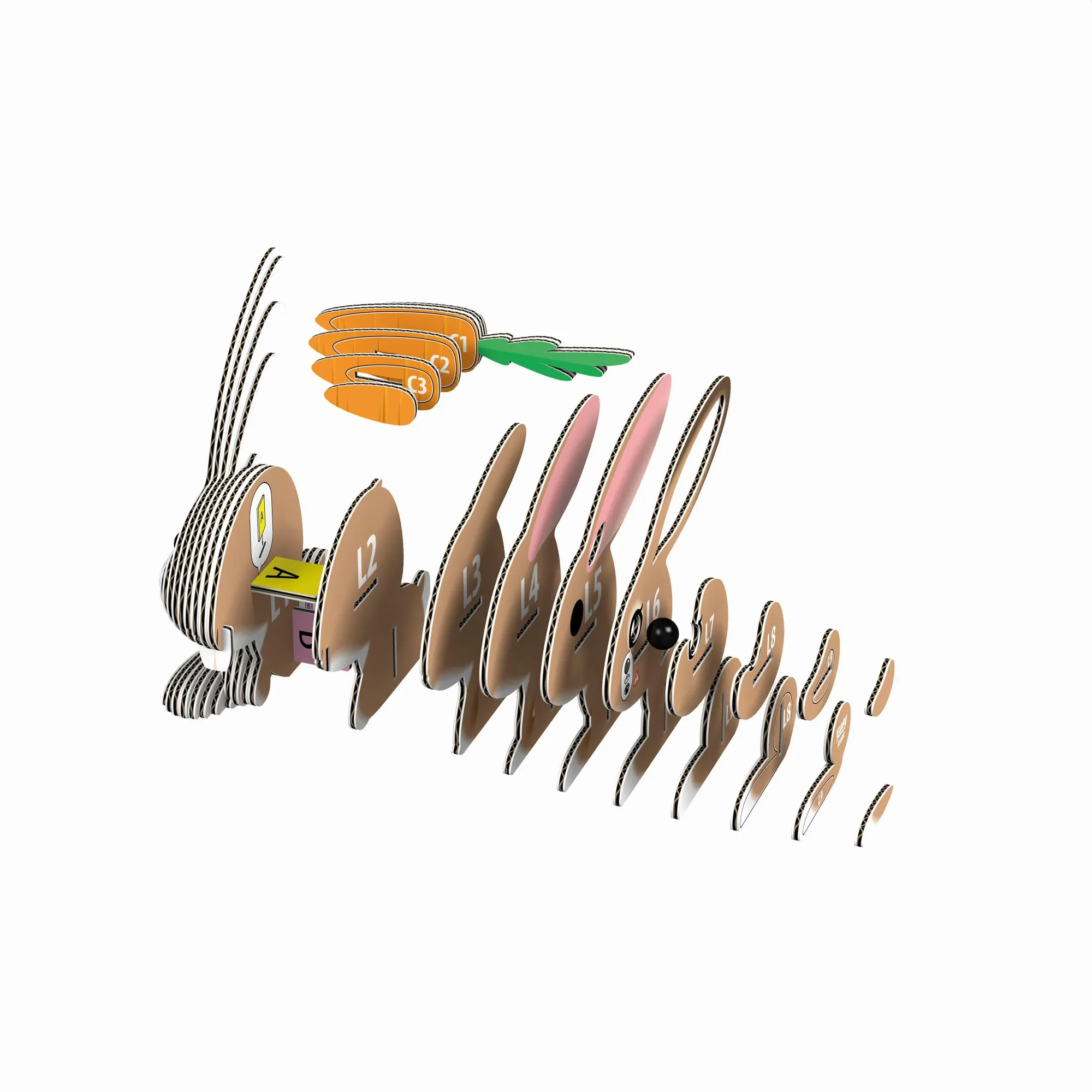 Bild: 9421035150644 | EUGY - 3D Bastelset Hase | Eugy | Kit (Bastelset) | 650071 | Deutsch