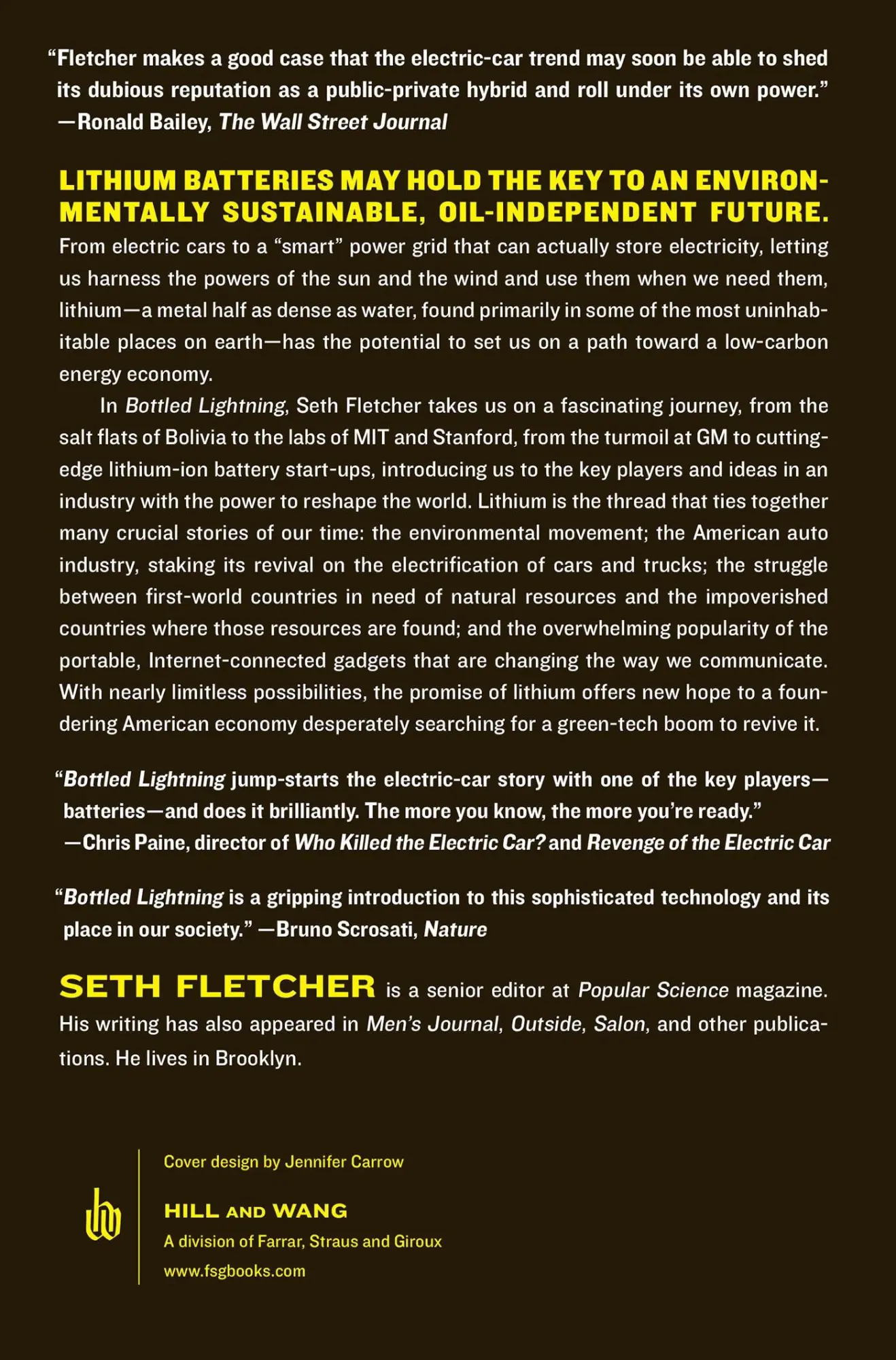 Rückseite: 9780809030644 | Bottled Lightning | Seth Fletcher | Taschenbuch | Englisch | 2012