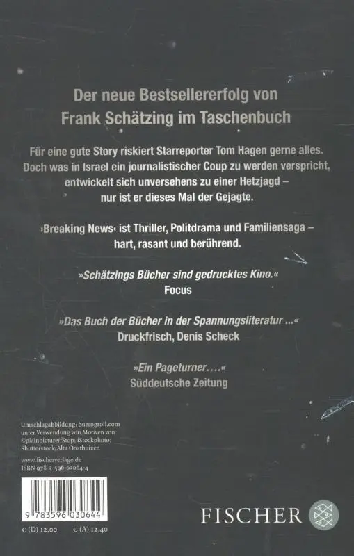 Rückseite: 9783596030644 | Breaking News | Frank Schätzing | Taschenbuch | 976 S. | Deutsch