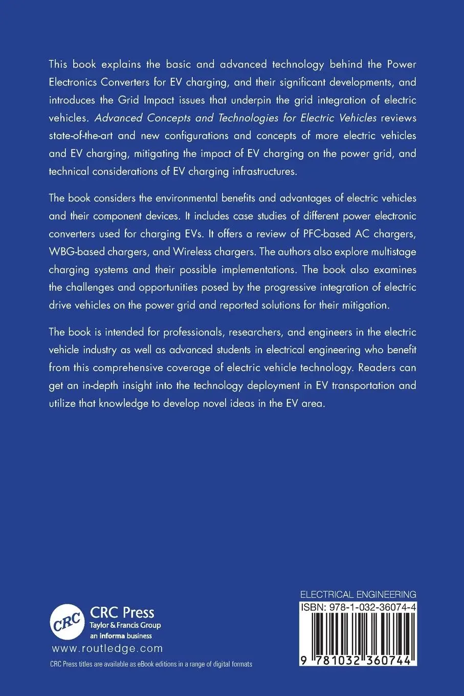 Rückseite: 9781032360744 | Advanced Concepts and Technologies for Electric Vehicles | Taschenbuch