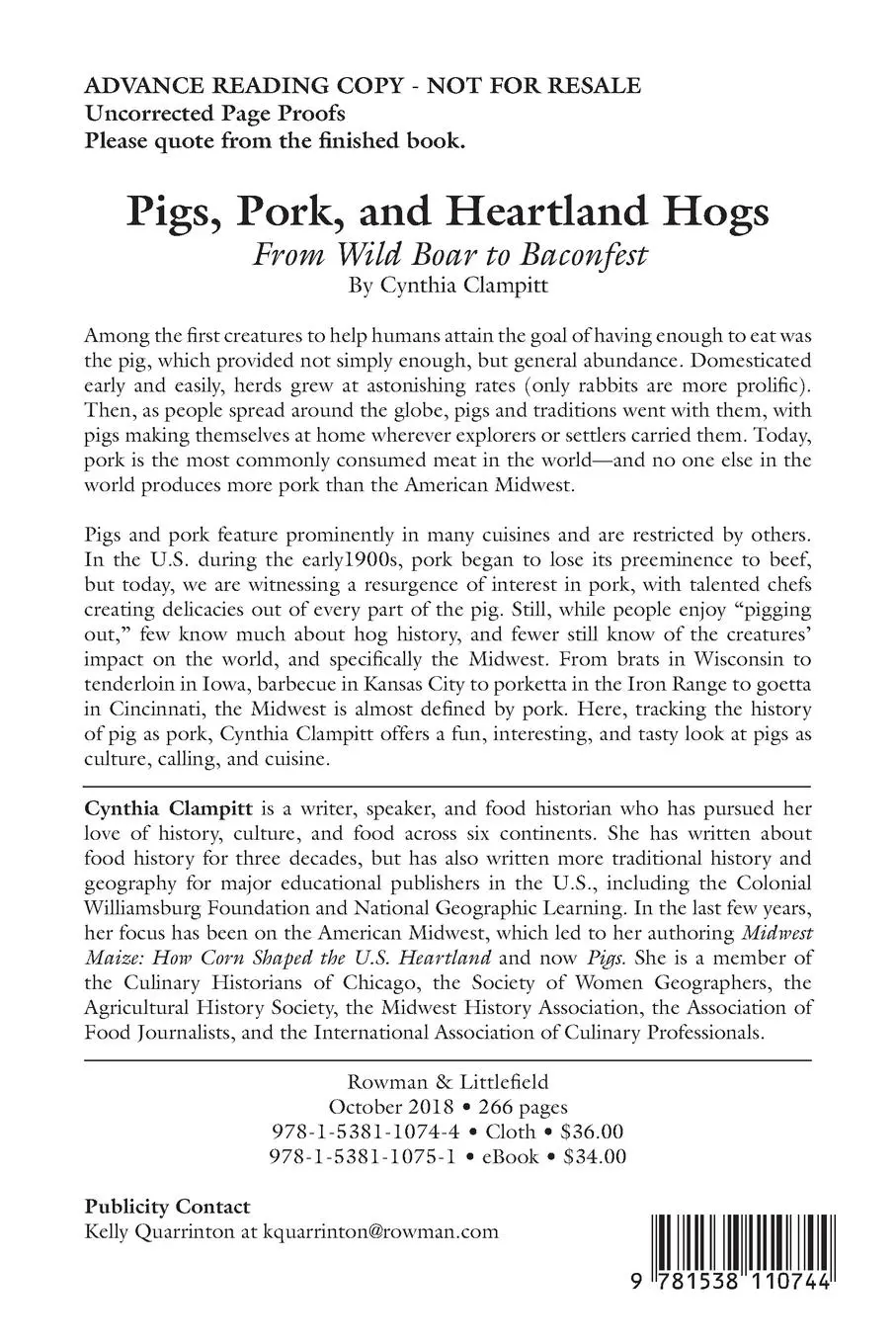 Rückseite: 9781538110744 | Pigs, Pork, and Heartland Hogs | From Wild Boar to Baconfest | Buch