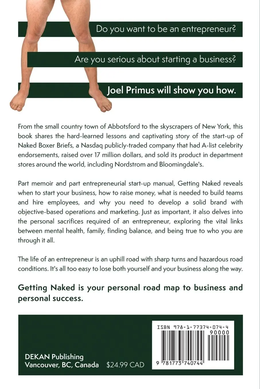 Rückseite: 9781773740744 | Getting Naked | The Bare Necessities of Entrepreneurship and Startups