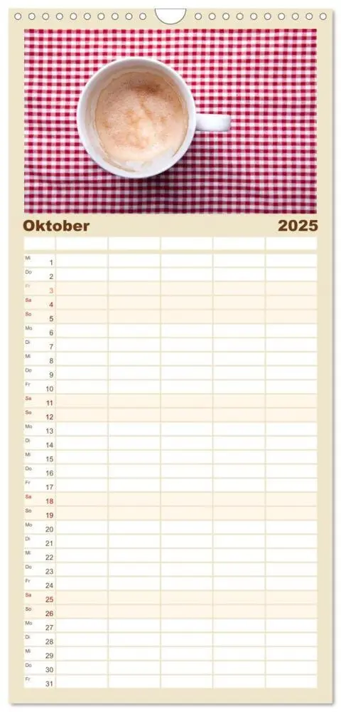 Bild: 9783457110744 | Familienplaner 2025 - Kaffee &amp; Schokolade mit 5 Spalten...