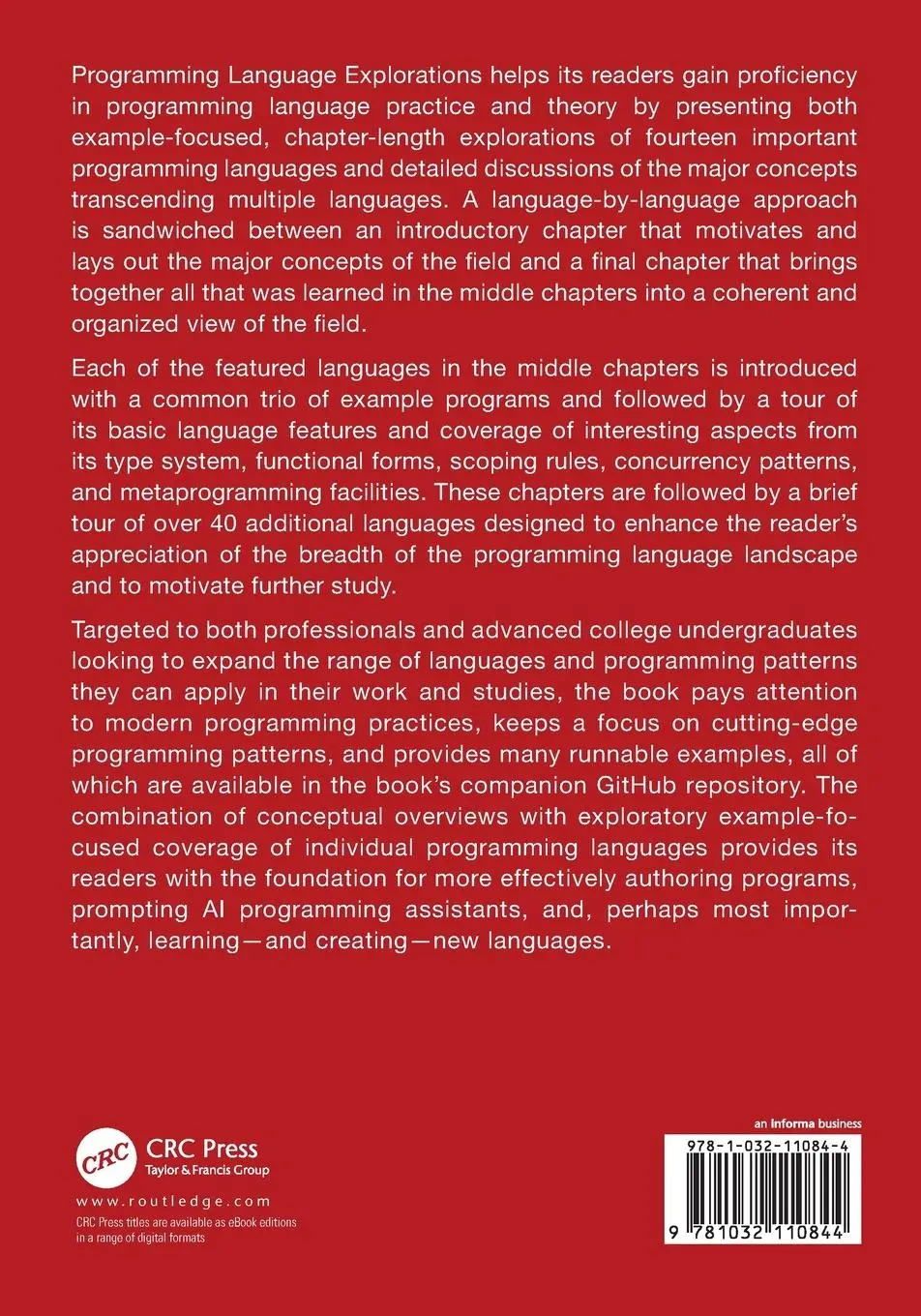 Rückseite: 9781032110844 | Programming Language Explorations | Ray Toal (u. a.) | Taschenbuch