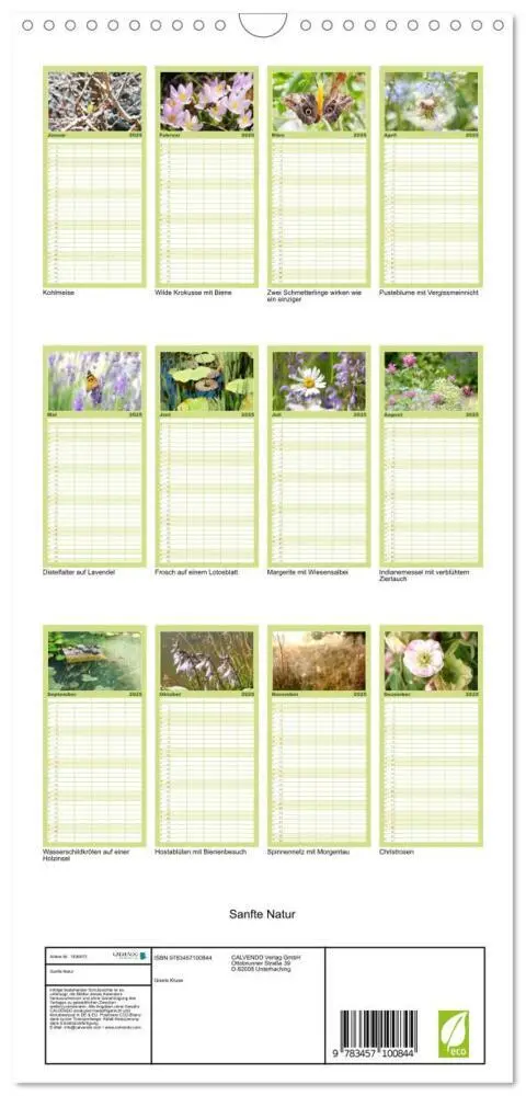 Bild: 9783457100844 | Familienplaner 2025 - Sanfte Natur mit 5 Spalten (Wandkalender, 21...