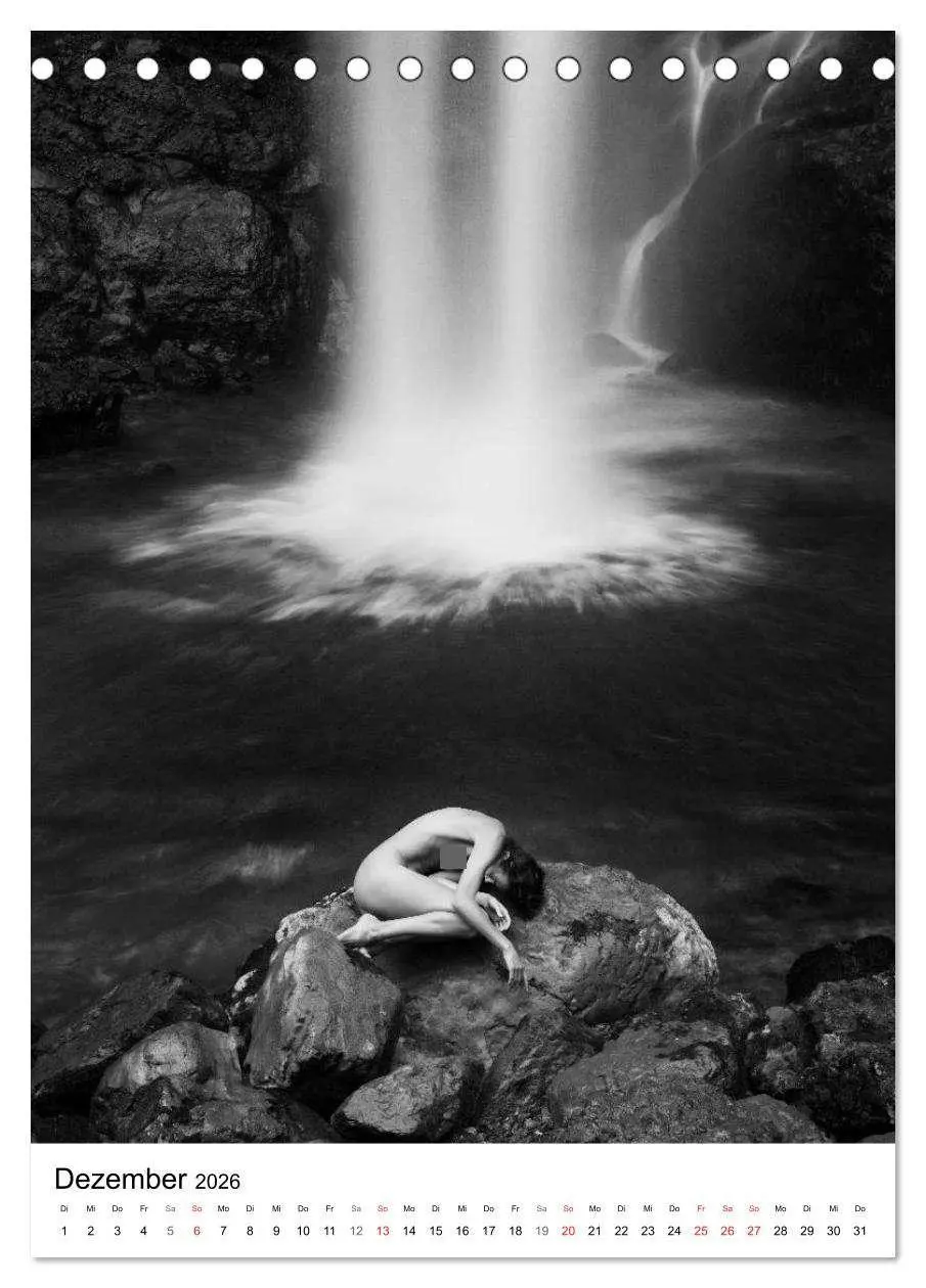 Bild: 9783516430844 | Akt am Wasserfall (Tischkalender 2026 DIN A5 hoch), CALVENDO...