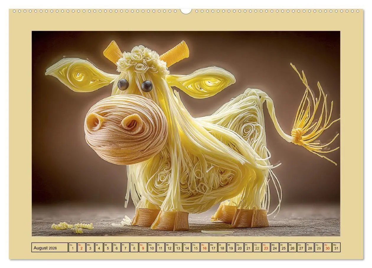Bild: 9783516740844 | Auf dem Nudelhof. Spaghetti-Tiere zum Schmunzeln (Wandkalender 2026...