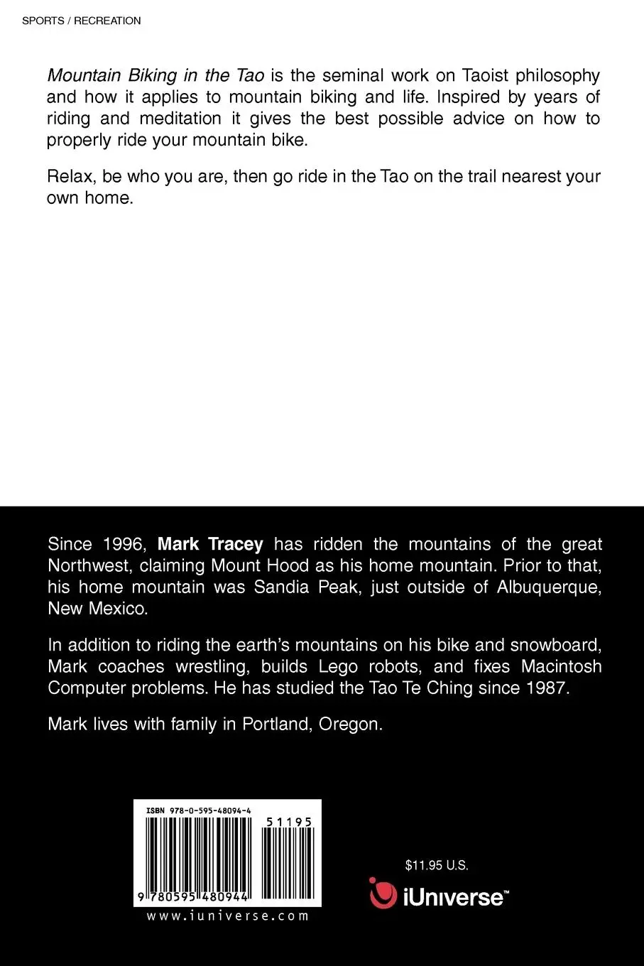 Rückseite: 9780595480944 | Mountain Biking in the Tao | Mark Tracey | Taschenbuch | Englisch