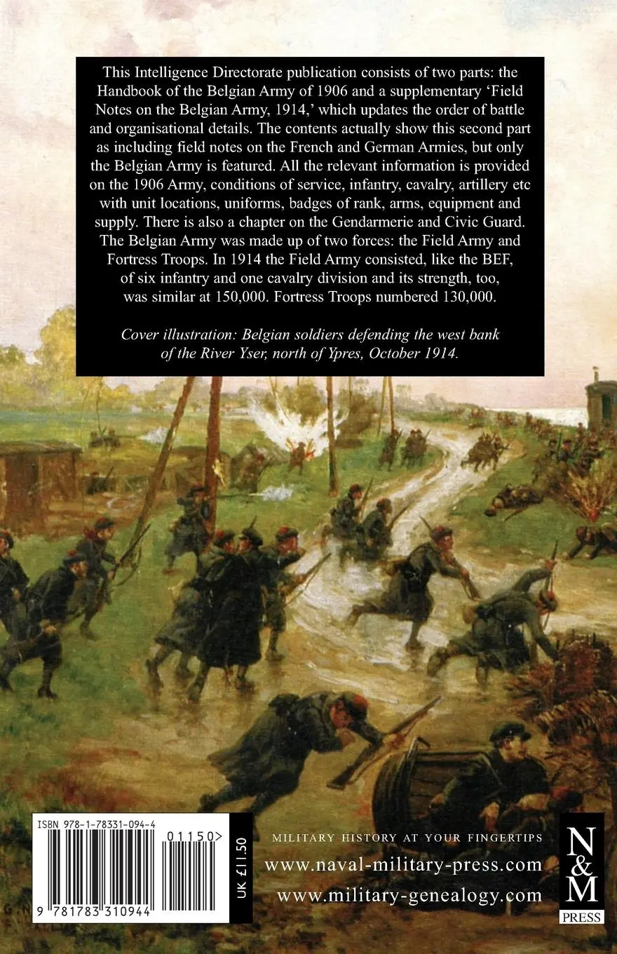 Rückseite: 9781783310944 | HANDBOOK OF THE BELGIAN ARMY 1914 | Taschenbuch | Englisch | 2014