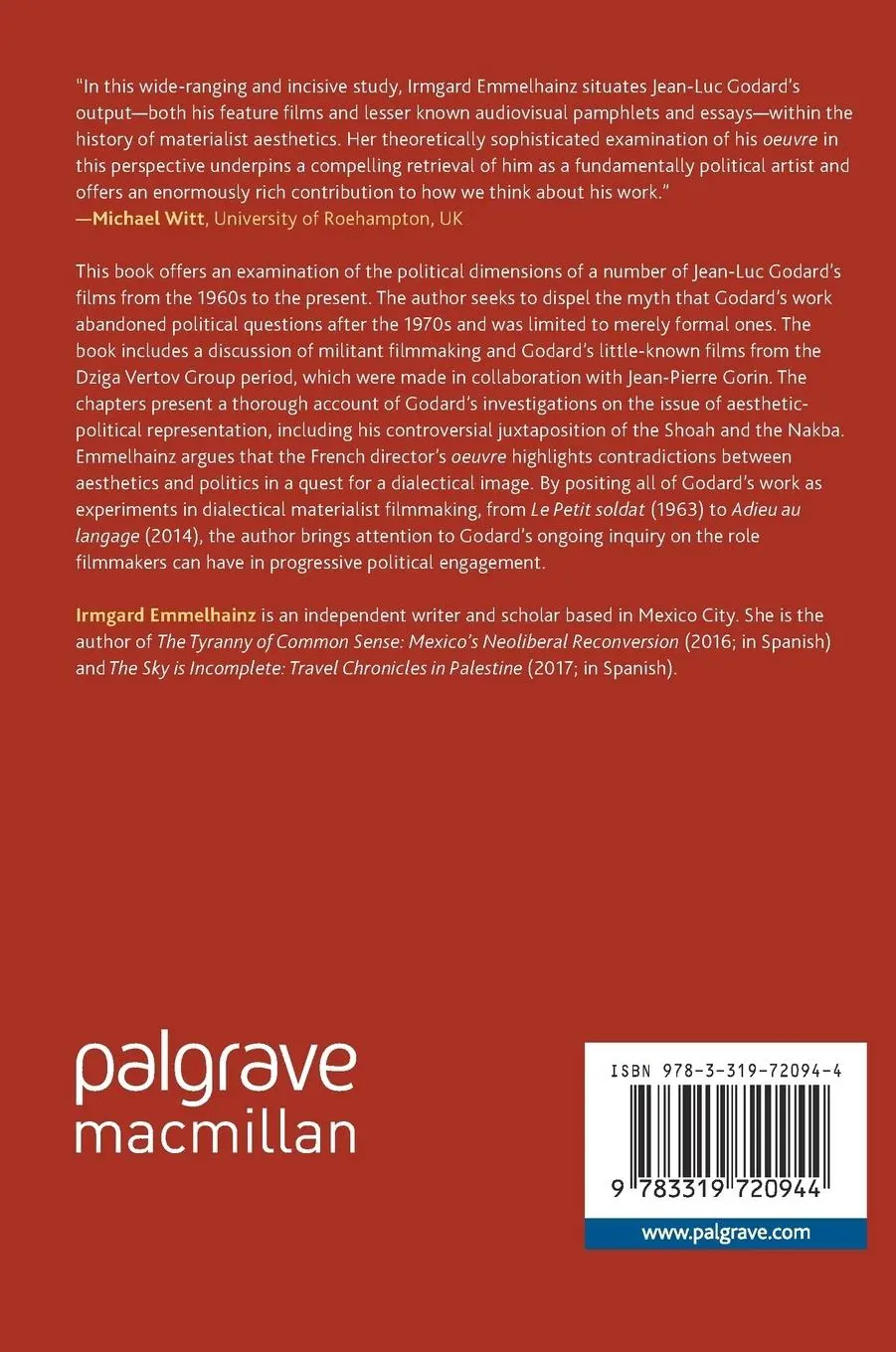 Rückseite: 9783319720944 | Jean-Luc Godard's Political Filmmaking | Irmgard Emmelhainz | Buch