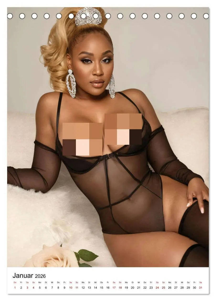 Bild: 9783516280944 | Busty Black - Vollbusige, exotische Frauen (Tischkalender 2026 DIN...