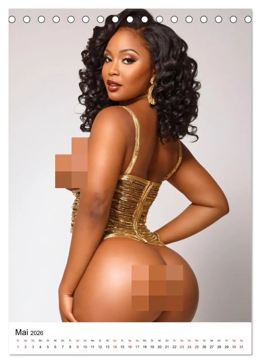 Bild: 9783516280944 | Busty Black - Vollbusige, exotische Frauen (Tischkalender 2026 DIN...