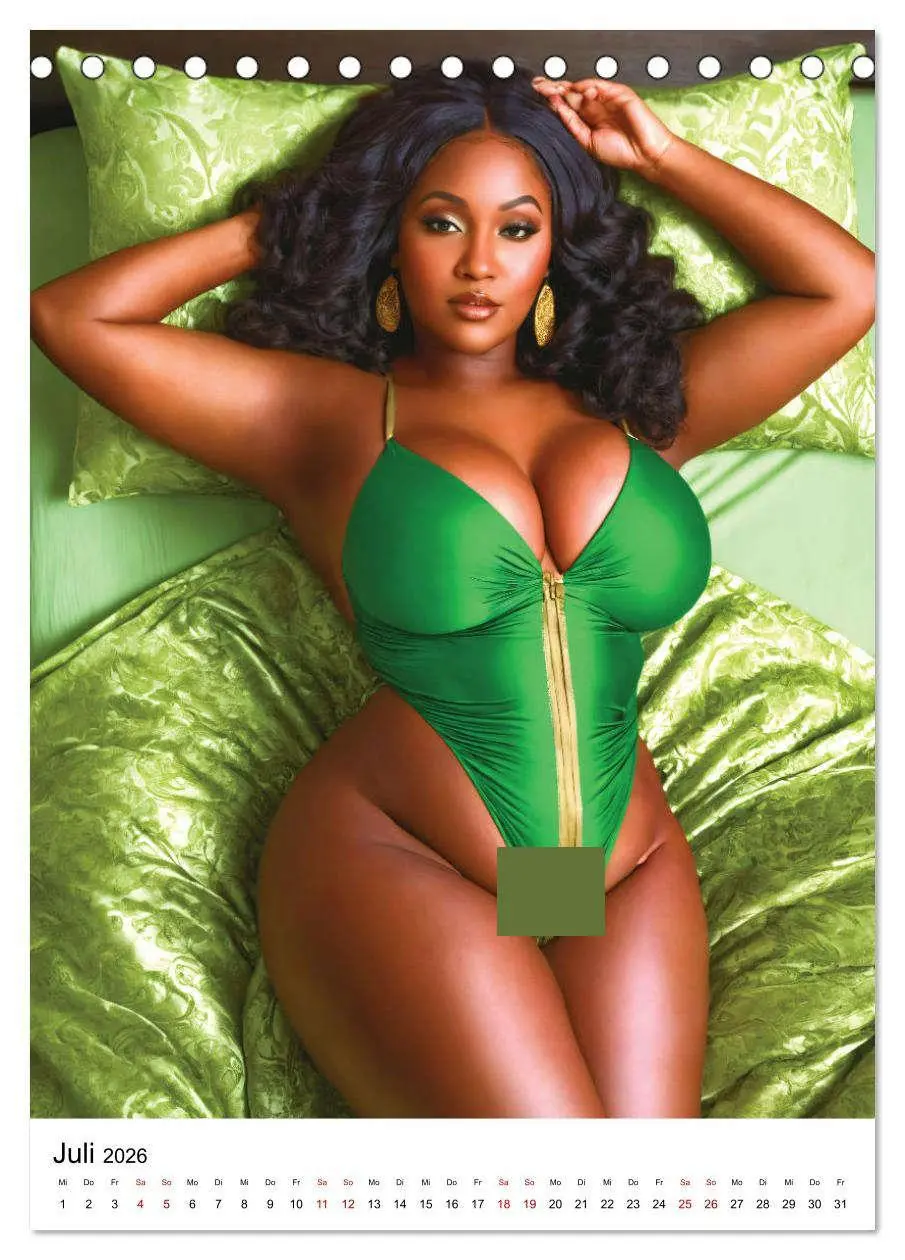 Bild: 9783516280944 | Busty Black - Vollbusige, exotische Frauen (Tischkalender 2026 DIN...