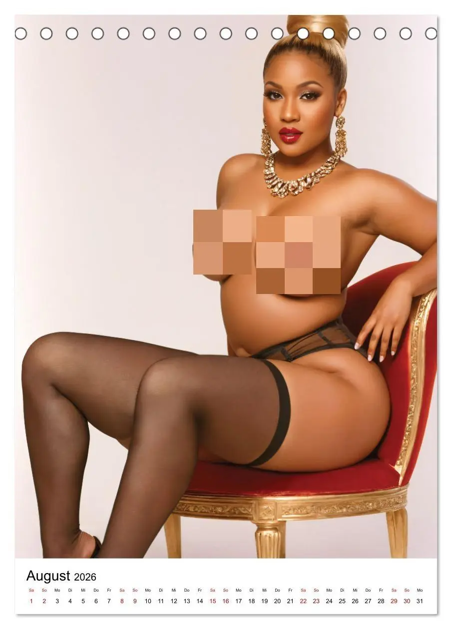 Bild: 9783516280944 | Busty Black - Vollbusige, exotische Frauen (Tischkalender 2026 DIN...