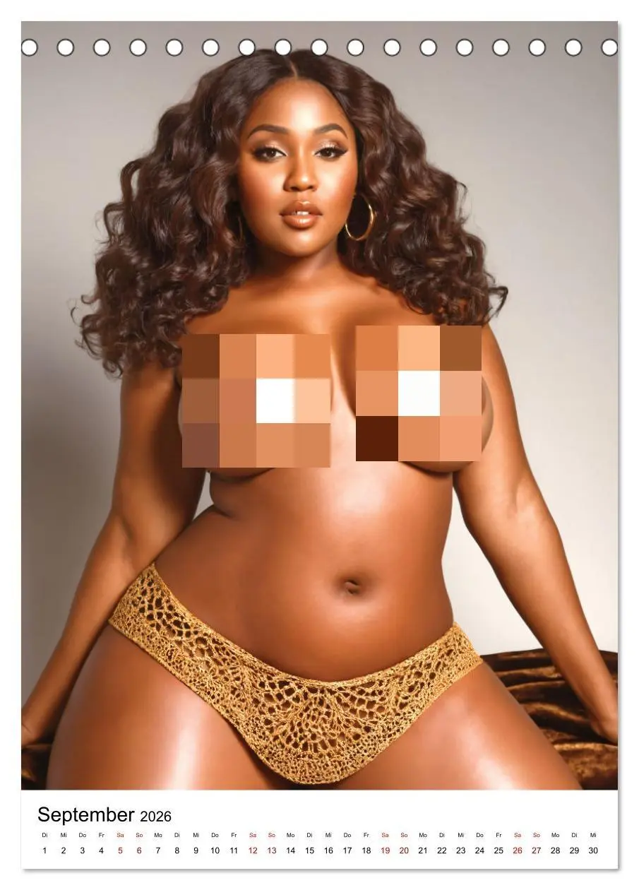Bild: 9783516280944 | Busty Black - Vollbusige, exotische Frauen (Tischkalender 2026 DIN...