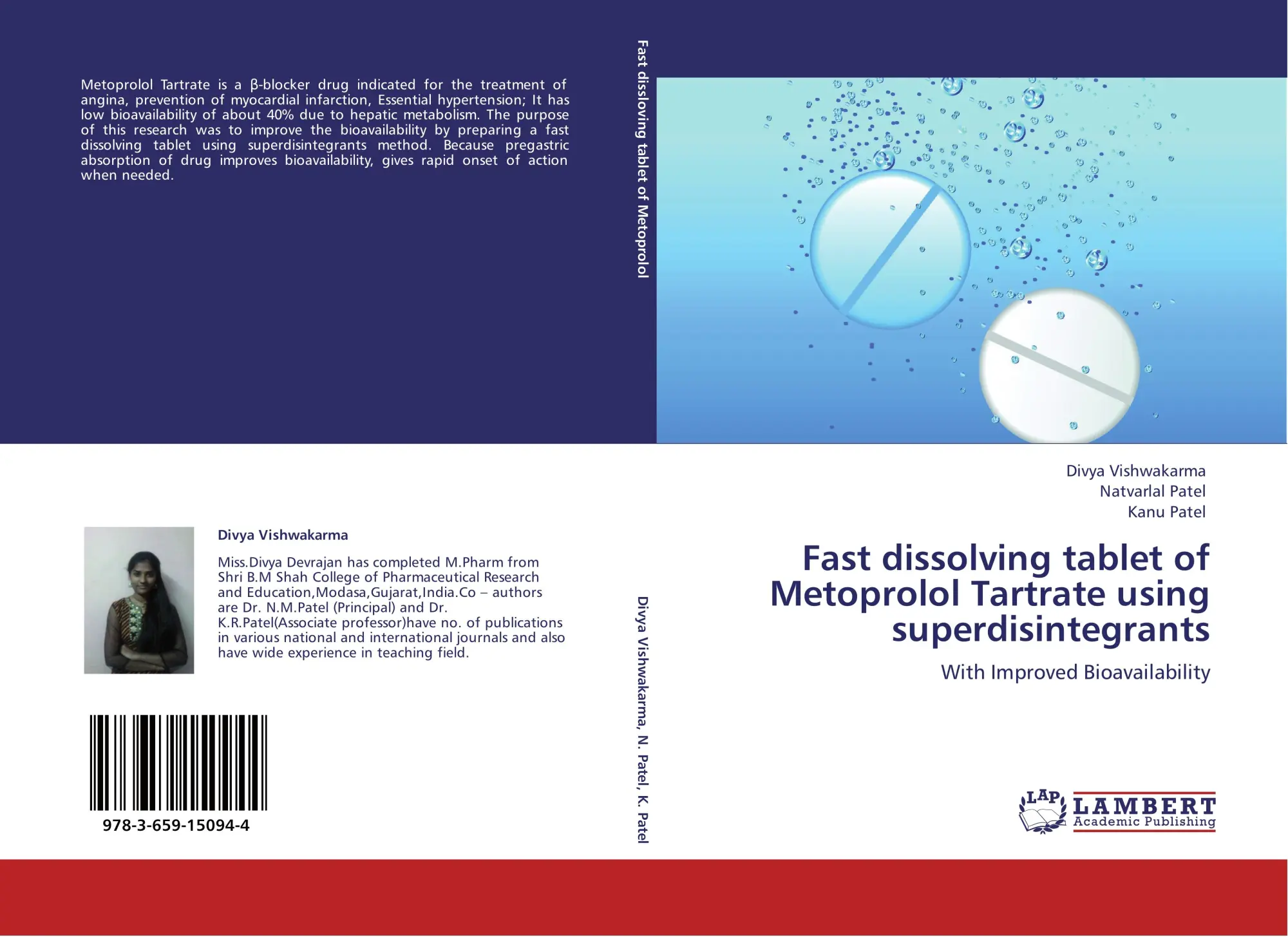 Cover: 9783659150944 | Fast dissolving tablet of Metoprolol Tartrate using superdisintegrants