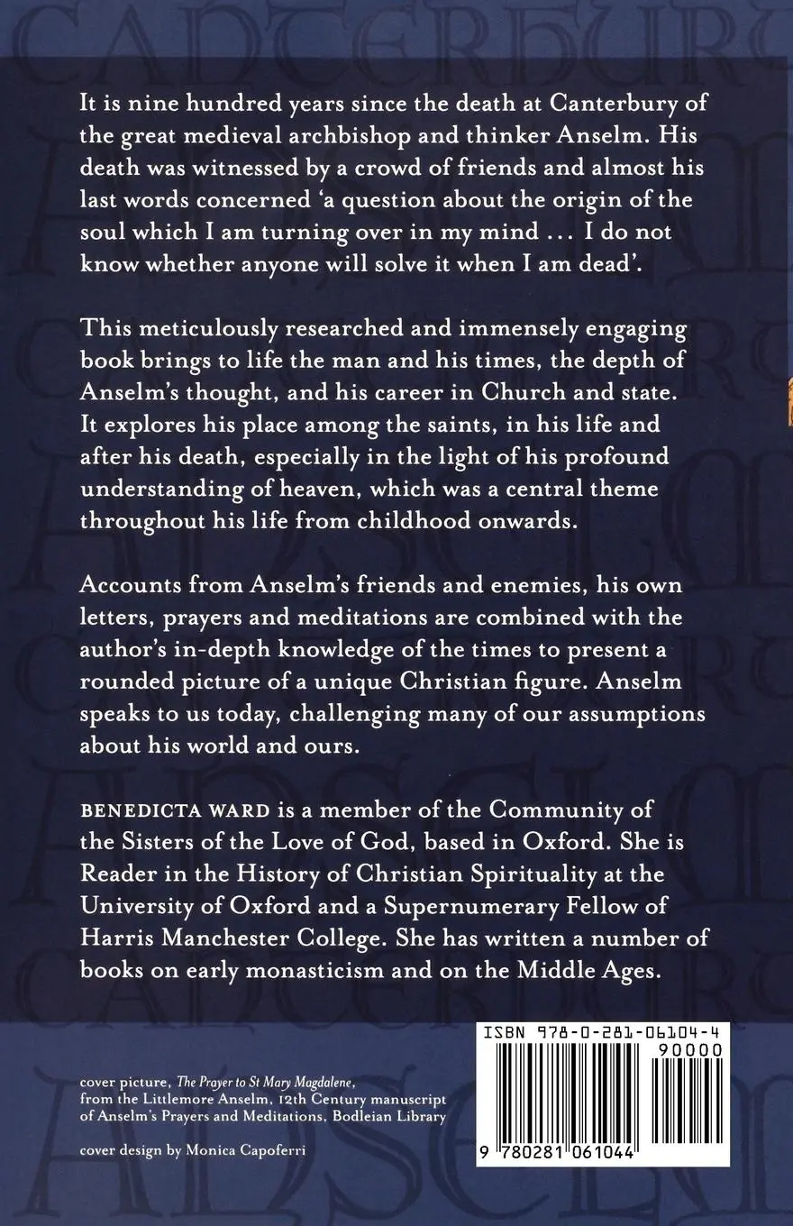 Rückseite: 9780281061044 | Anselm of Canterbury - His Life and Legacy | Benedicta Ward | Buch