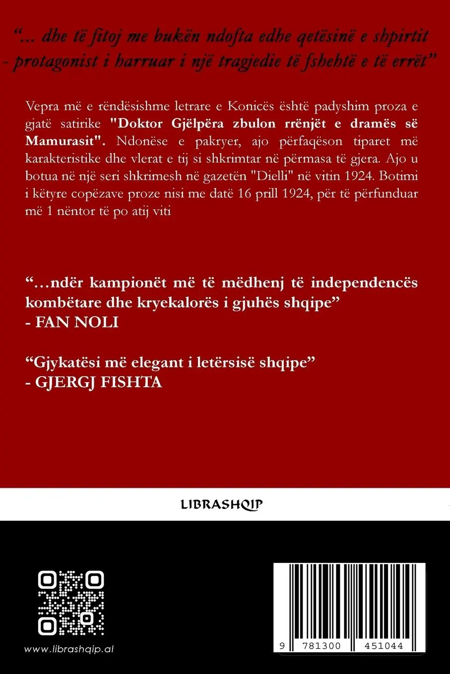 Rückseite: 9781300451044 | Doktor Gjëlpëra zbulon rrënjët e dramës së Mamurrasit | Faik Konica