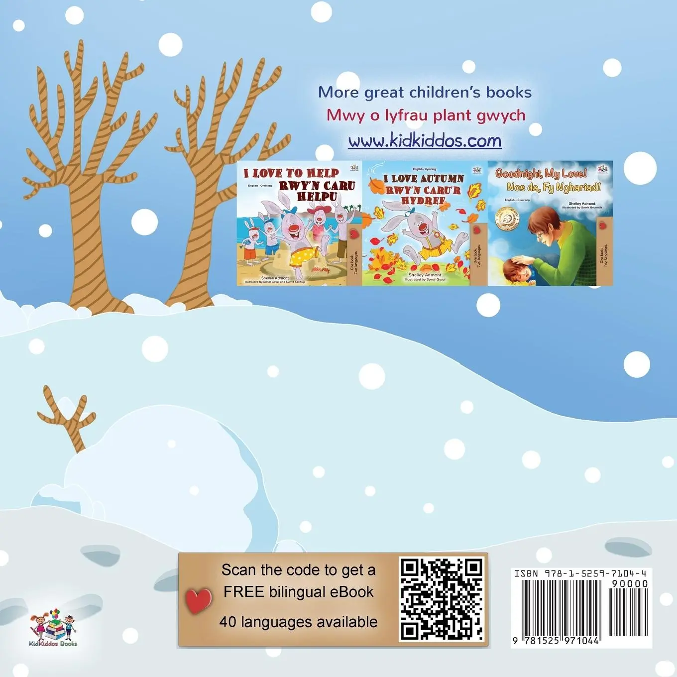 Rückseite: 9781525971044 | I Love Winter (English Welsh Bilingual Children's Book) | Taschenbuch