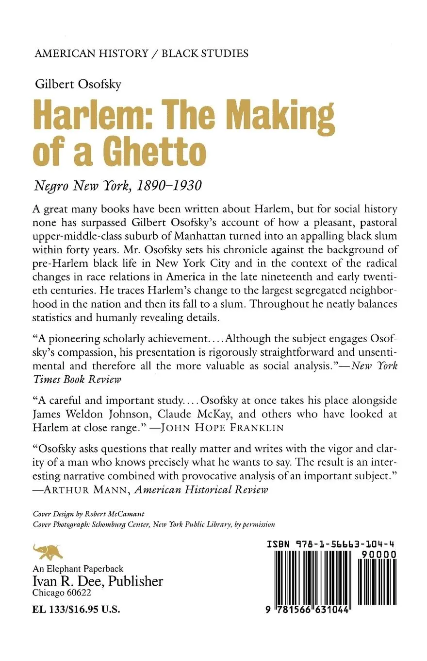 Rückseite: 9781566631044 | Harlem | The Making of a Ghetto : Negro New York 1890-1930 | Osofsky