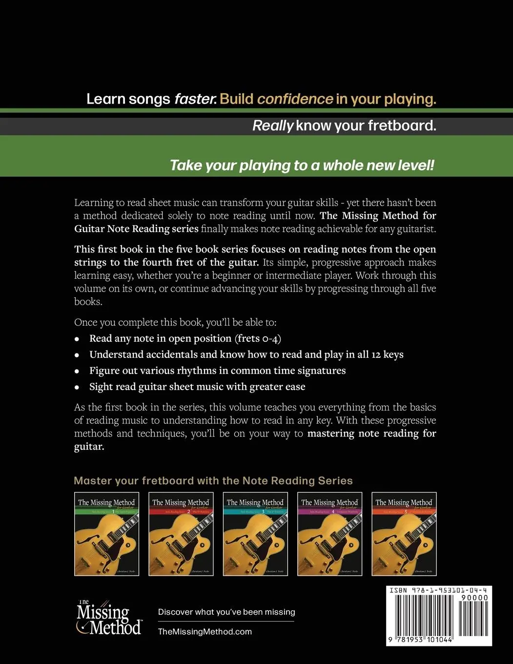 Rückseite: 9781953101044 | The Missing Method for Guitar Note Reading Book 1 | Triola | Buch