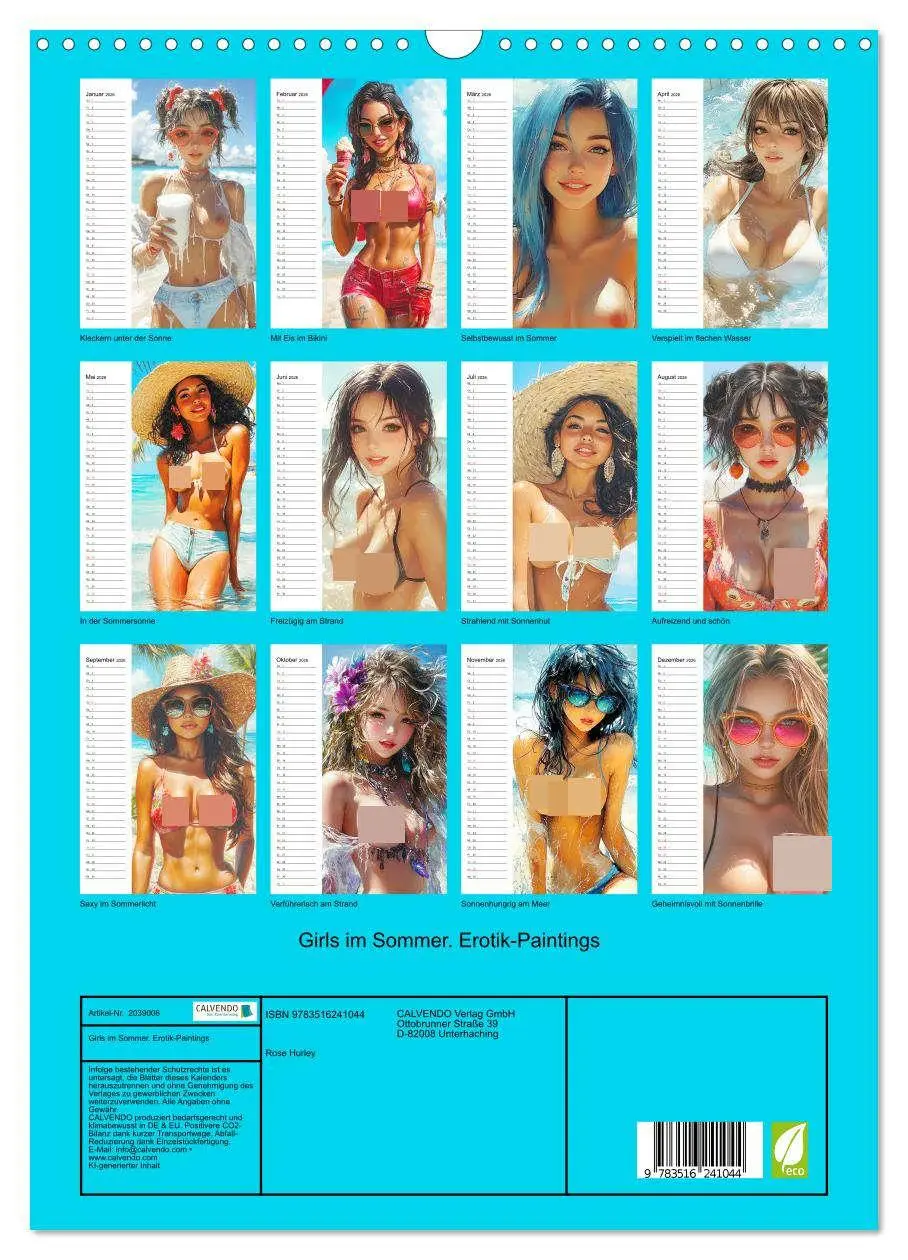 Bild: 9783516241044 | Girls im Sommer. Erotik-Paintings (Wandkalender 2026 DIN A3 hoch),...
