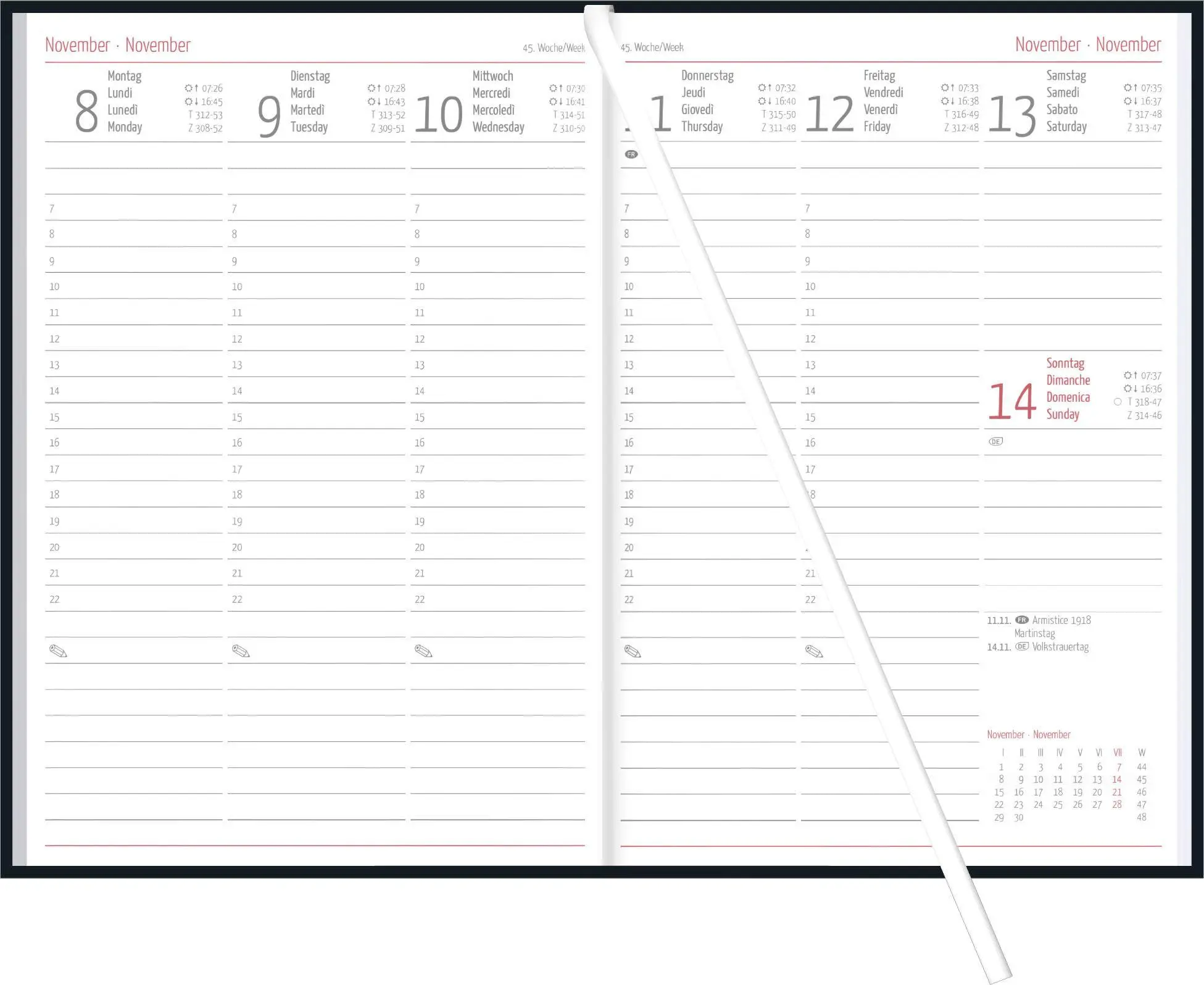 Bild: 4069095011144 | Wochenbuch schwarz 1W/2S 2027 | Neumann Verlage GmbH &amp; Co KG | 128 S.
