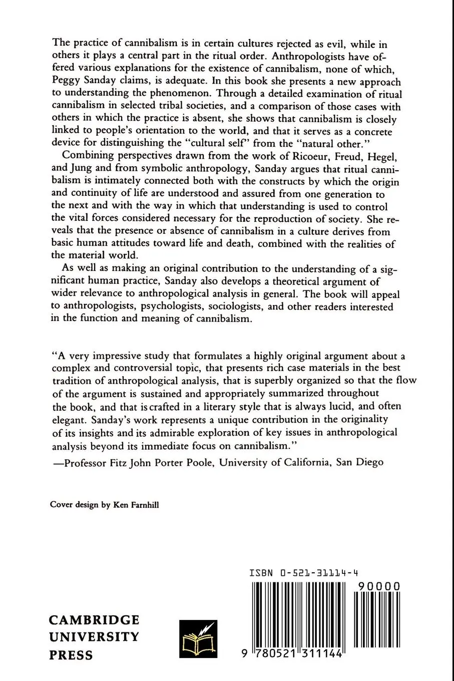 Rückseite: 9780521311144 | Divine Hunger | Cannibalism as a Cultural System | Peggy Reeves Sanday